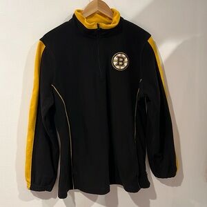 NHL Boston Bruins Mens Team Logo 1/4 Zip Pull Over Jacket size XL